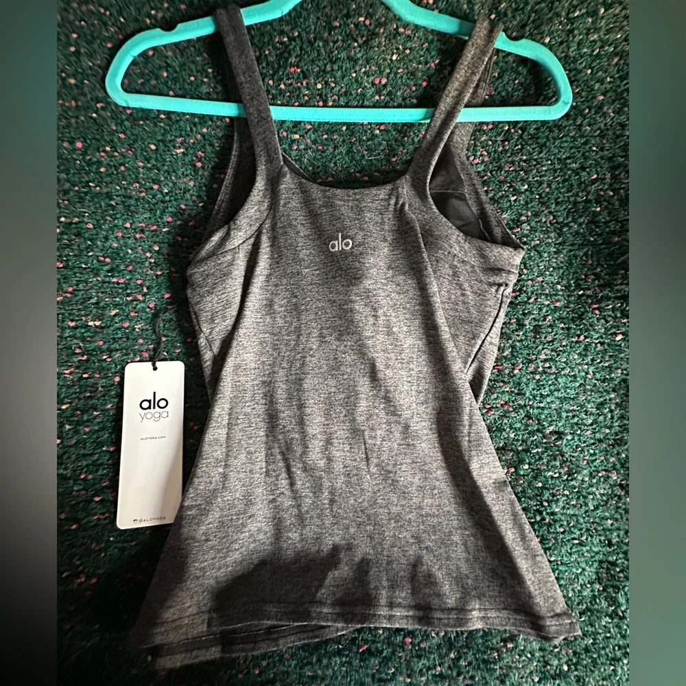ALO YOGA Alosoft Complete Tank NWT Gray Strappy Activewear Top S